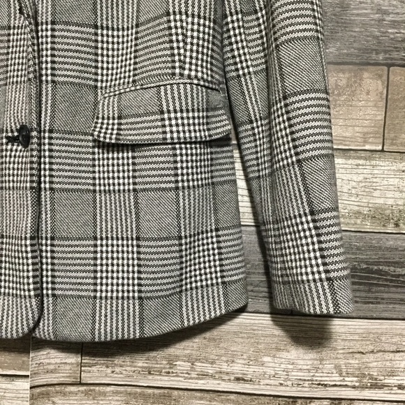 Gap Plaid Blazer Women’s 2P Black White 2 Button Business Casual Career. - Picture 7 of 11